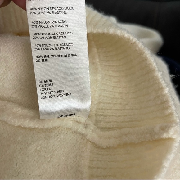 Free People Echo Beach Knit Fold Over Turtleneck Cowl Soft Sweater Ivory Size XS - Picture 9 of 11